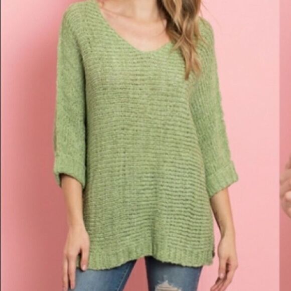 Cuffed ‎ Sleeve Tunic Sweater - Picture 2 of 11